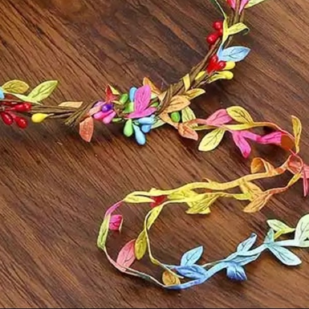 NEW Romantic Boho Rainbow Floral Hippie Headband - Picture 2 of 3